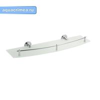 Полка под зеркало стеклянная с бортом